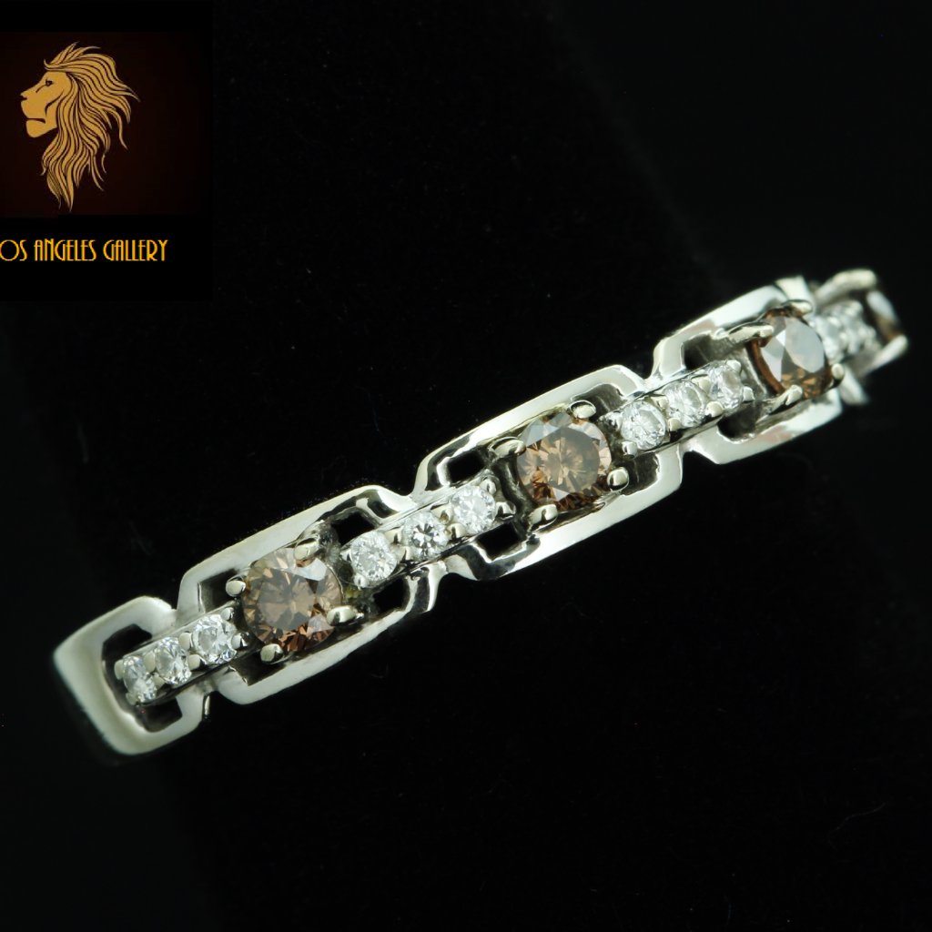 Levian Ring Chocolate Vanilla Diamond 14k Gold Super Luxury 1500$